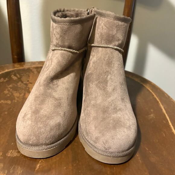 Dunes Karma Size 9M Shoes Tan Zip Up Vegan Comfort Hidden Wedge Boot New - Picture 6 of 6